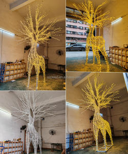 3M 4m 5m al aire libre LED grande iluminado Navidad Santa librando en renos adornos navideños para <span class=keywords><strong>exterior</strong></span> - Product Image 3