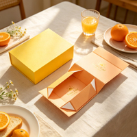 Caja de Regalo Plegable Roja, con Logotipo Dorado de Frambuesa, Cartón Magnético Plegable, Fácil de Montar, para Empacar Regalos de Fiesta