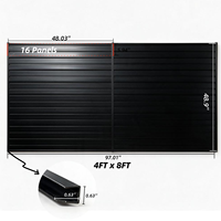 HIFINE Panneau de rangement mural multifonctionnel en PVC noir mat robuste de 1,2 mm d'épaisseur, grande capacité, résistant à l'eau, 4*8 pieds