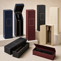 Boîte cadeau en carton ODM en gros avec plateau intérieur personnalisé pour coffret cadeau double bouteille de vin, emballage de boîte à vin
