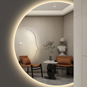 <span class=keywords><strong>Espejo</strong></span> decorativo de pared con pantalla táctil CF, tocador de <span class=keywords><strong>baño</strong></span>, <span class=keywords><strong>espejo</strong></span> de <span class=keywords><strong>baño</strong></span> inteligente con luz Led de media luna - Product Image 1