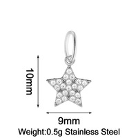 Pendentifs breloques animaux DIY en acier inoxydable plaqué or pour la fabrication de bijoux, 12 styles avec pierres en zircon, hypoallergéniques, vente en gros