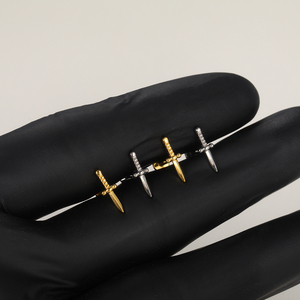 Astm F136 Titan trong nội bộ Threaded Dao găm Top 16G 8mm piercing đồ trang sức cho ốc xà cừ tragus Helix Lip labret earlobe Studs - Product Image 2