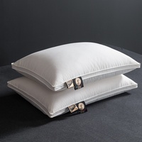 Oreiller de luxe pour hôtel cinq étoiles, garnissage en duvet de plumes d'oie, lavable, soutien ergonomique du cou pour le sommeil
