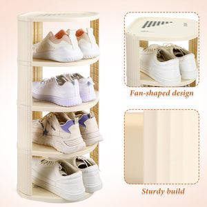 <b>Functional</b> PP Plastic Rectangle Standing Type Double Tier Multifunctional Foldable Injection Molded <b>Shoe</b> Rack Storage Organizer - Product Image 4