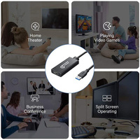 Adaptador USB 3.0 a HDTV, Conversor de Video de Alta Velocidad 1080P HD para Laptop, Monitor de Escritorio, Proyector, Hub