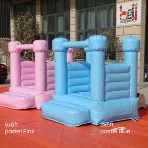 Mini châteaux gonflables en PVC rose pastel à installation rapide, bon marché et populaires en Chine, pour les anniversaires d'enfants - Product Image 6
