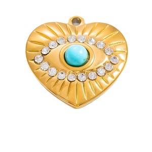 Colgante Mágico con Forma de Mano y Ojo, de Acero Inoxidable, Accesorios de Joyería DIY, Amuleto Unisex para Collar, Chapado en Oro con Engaste Pavé - Product Image 5