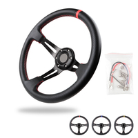 TIYPEOR 350MM nouveau Style anti-dérapant fileté noir volant de voiture universel à dégagement rapide Version personnalisée