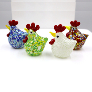 Grosir kustom berwarna tangan ditiup <span class=keywords><strong>Murano</strong></span> Lampwork kaca kerajinan miniatur Ayam Jantan Ayam figur Paskah dekorasi rumah - Product Image 6