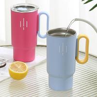 Nouvelle tasse à café au lait de 560 ml, portable, en acier inoxydable 304, double paroi, isolation sous vide, avec logo personnalisé