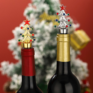 Christmas Tree Wine <b>Stopper</b> Metal Gold Silver Bottle Seal For Holiday Gift - Product Image 1