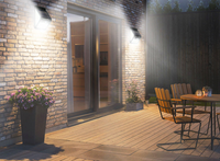 Lampes solaires à LED Lampe murale d'extérieur rechargeable étanche IP65 Détecteur de mouvement extérieur Projecteur solaire de jardin