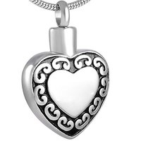 Joyería Funeraria de Acero Inoxidable Plateado, Collar con Forma de Corazón para Guardar Cenizas, Ecológico, Hermético, con Grabado Gratuito