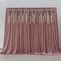 Offre Spéciale élastique lait soie voile mariage hôtel plafond vague décoration fenêtre fond extensible rideaux mariage