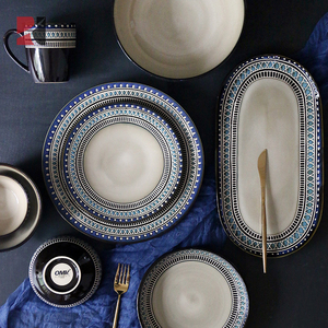 High Grade European Bohemian Rustic Porcelain <strong>Dinnerware</strong> <strong>Set</strong> <strong>for</strong> Hotel Restaurant Use Business Gift - Product Image 2