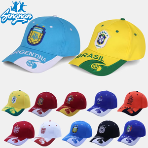 Gorra de Béisbol de Fútbol, Brasil, Argentina, Italia, Países Bajos, Portugal, Gorra con Visera, Sombrero de Ala Ancha, Algodón, 6 Paneles, Unisex, Cuatro Estaciones - Product Image 1