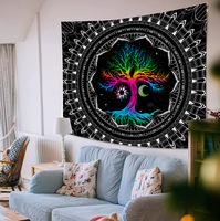 Tapisserie murale Mandala en polyester, décoration murale, impression HD, résistante à la décoloration, vente en gros, lavage à la main, style bohème