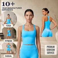Débardeur de sport sans couture pour femme, dos nageur, séchage rapide, coupe ajustée, populaire pour la course, l'entraînement et la gym