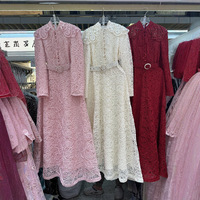 Robe longue de soirée Kaftan perlée et pailletée, coupe ample, pour l'Aïd, vêtement islamique moderne, Abaya de luxe plissée