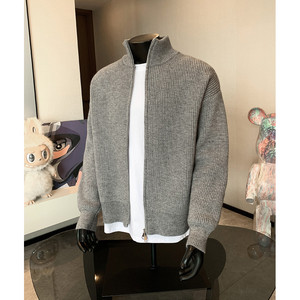 Chaquetas de Punto con Cierre para Hombre al por Mayor, Estilo Coreano, Cuello Alto, Cárdigan de Punto para Otoño e Invierno, con Logotipo Personalizado - Product Image 3
