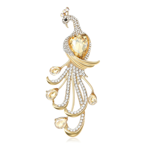 Nouvelle <span class=keywords><strong>broche</strong></span> en alliage, motif paon et phénix, ornée de strass, pour femme, à porter sur manche ou comme épingle, idéale pour cheongsam et soirées - Product Image 6