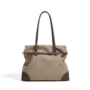 Bolso Tote Casual de Viaje para Mujer, Diseño Combinable en Contraste de Color, Cierre de Cremallera, Lona, Primavera 2026 - Product Image 5
