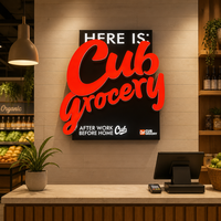 Lettres en relief 3D personnalisées à LED avec éclairage frontal, étanches IP65, logo rouge illuminé, devanture de magasin, restaurant, extérieur de boutique, entreprises