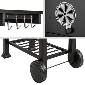 Grill <span class=keywords><strong>Barbecue</strong></span> <span class=keywords><strong>a</strong></span> <span class=keywords><strong>Carbone</strong></span> Grande in Metallo per Giardino e Patio, Affumicatore da Esterno - Product Image 6