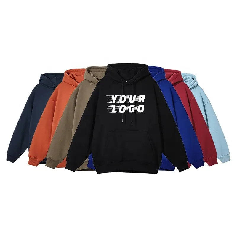 Hoodie Pullover Polos Mode 2023 Hoodie Pullover Bulu Tebal Logo Kustom Hoodie Pullover Unisex