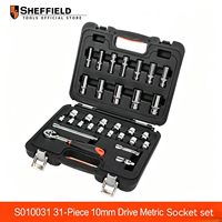 Kit d'outils de réparation automobile multifonctionnel en acier au carbone, avec clé à cliquet et douilles, boîte à outils facile à transporter, garantie à vie