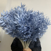 E-868 Plantes artificielles de haute qualité, plante décorative, feuilles de saule en tissu, feuilles de saule bleues