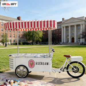 Tricycle à café, solution de boissons portable pour les entrepreneurs mobiles, chariot de camion de crème glacée avec congélateur - Product Image 1