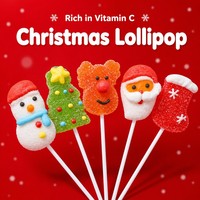 Groothandel Kerst Gummy Lollies Gemengde Kerstfiguurtjes Individueel Verpakt VC Fruit Zachte Snoepjes Feestelijke Cadeausnoepjes