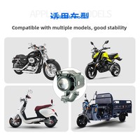 Projecteur LED Moto 12W à Double Température de Couleur (3000K-6500K) 12-80V, Mini Phare Antibrouillard Externe à 1 Lentille avec Support de Guidon