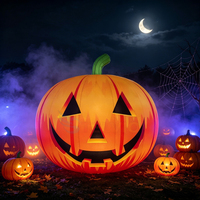 Modèle de citrouille gonflable géant et de grande taille pour décoration extérieure avec lumières LED et sur le thème des fantômes d'Halloween