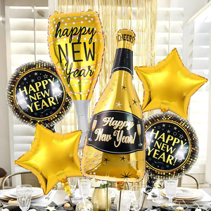 Globo con Forma <span class=keywords><strong>de</strong></span> Sombrero <span class=keywords><strong>de</strong></span> Fiesta con Temática <span class=keywords><strong>de</strong></span> Discoteca y Estrellas <span class=keywords><strong>de</strong></span> Champán, Set <span class=keywords><strong>de</strong></span> Globos <span class=keywords><strong>de</strong></span> Papel <span class=keywords><strong>de</strong></span> Aluminio para Nochevieja - Product Image 3