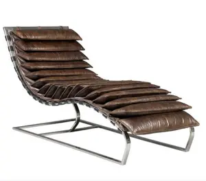 Đồ Nội Thất Trong Nhà Chuyên Nghiệp Bọc Thép Không Gỉ Khung Chaise Lounger Giường Phòng Khách