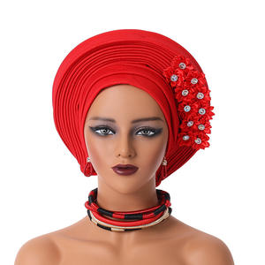Bonnet Turban de Luxe en Polyester pour Femmes – Élégant, Décontracté, Ethnique, Hijabs Personnalisables avec Logo, Aoto Gele, Foulard pour Cheveux pour Mariages Nigérians - Product Image 6