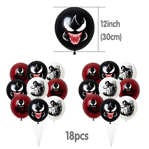 New Arrival <strong>Venom</strong> <strong>Theme</strong> Party Decoration Super Hero Cartoon Character Banner Flag Cake Topper Background Latex Balloon Set - Product Image 4
