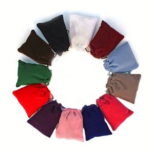 Sac en velours avec cordon de serrage, pochette cadeau, emballage en tissu coloré, mini sacs à bijoux pour l'emballage - Product Image 1
