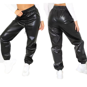 <span class=keywords><strong>Pantalon</strong></span> de jogging décontracté pour <span class=keywords><strong>femme</strong></span> en similicuir - Product Image 1