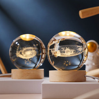 Souvenir islamique Allah Arabe Musulman, boule de cristal 3D gravée avec lumière LED sur base en bois, religieux, vente en gros, Small Bridge