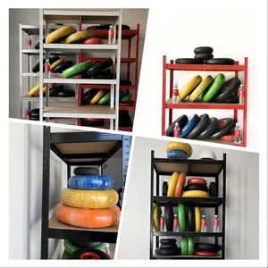 Сверхпрочные пластиковые гаражные стеллажи, пластиковые стеллажи для хранения, 5-уровневые полки для хранения для кладовой, гаража и общего хранения