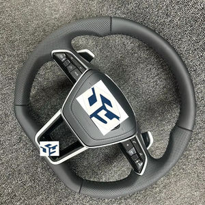 Pour Audi S RS Sline <span class=keywords><strong>logo</strong></span> S3 Q3 Q5 Q7 Q8 RSQ3 RSQ5 RSQ7 RSQ8 personnalisé tout alcantara volant nu couture multicolore personnalisée - Product Image 1