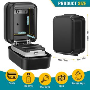 New Automatic Light Waterproof Wall Mount Aluminium 4 Digit Combination Resettable Code Home <b>Safety</b> <b>Key</b> Lock <b>Box</b> Indoor Outdoor - Product Image 2