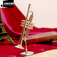 2024 Jingying Music Miniature Brass Wind Musical Instruments Model,Mini Trumpet Model Home Decoration Birthday Instrument Gift