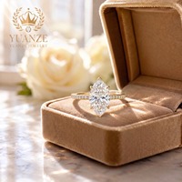 Bijoux et accessoires personnalisés en gros de luxe plaqués or 18 carats en argent S925 avec moissanite pour les cérémonies de fiançailles