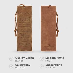 Marcapáginas para Hombres y Mujeres: Confía en el Señor - Proverbios 3:5-6, Versículo Bíblico Inspirador, Grabado en Relieve, Marrón con Borla de Cordón - Product Image 6