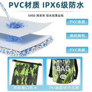 Ocean Pack 15L Waterproof <b>Backpack</b> Yellow Outdoor Dry Bag For Rafting Swimming - Product Image 4